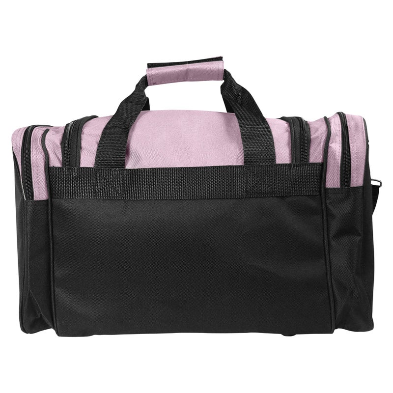 DALIX 17" Duffle Travel Bag with Front Mesh Pockets in Pink - Image 4